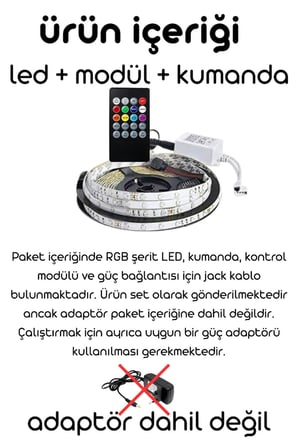 Onerous 5 m RGB LED Şerit, 20 Tuş Kumandalı