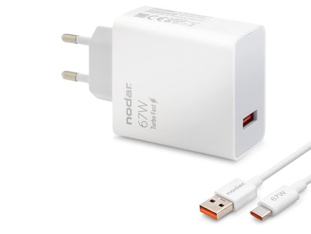 Type-C Hızlı Şarj Seti 67W Usb Adaptörlü - Beyaz ND1008