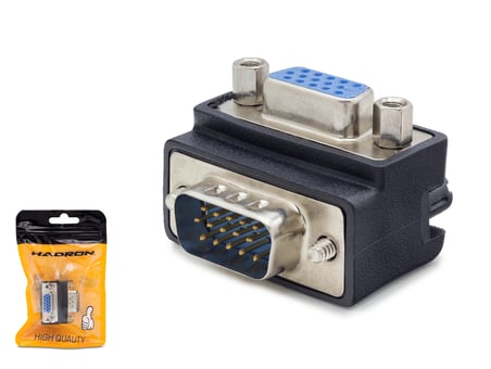 Vga Erkek Dişi 90 Derece Açili Adaptör - Siyah HDX5045