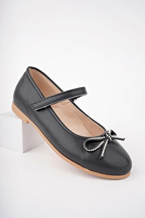 Bıyık Fiyonk Siyah Star Kız Çocuk Ayakkabı