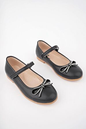 Bıyık Fiyonk Siyah Star Kız Çocuk Ayakkabı