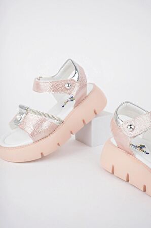 İncili Pudra Kız Çocuk Sandalet