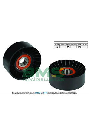 ALTERNATÖR GERGİ RULMANI CRAFTER 2.5 TDI 06 BJK-BJM KANALSIZ 75mm