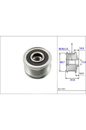 Alternator Kasnagı Mercedes W168 W169 W414 . Mıtsubıshı Colt 1.5 Dıd 04 12