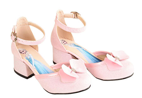 Elsa Kız Çocuk Parlak Simli Topuklu Abiye Ayakkabı