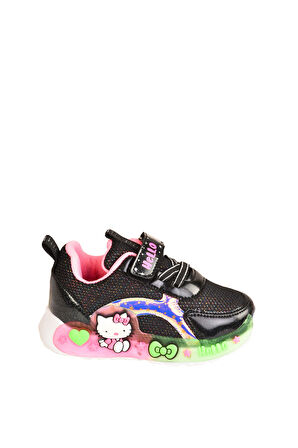 Günlük Kız Çocuk Spor Ayakkabı Hello Kitty Süs Detay Işıklı Taban Lastik Bağcık Sneaker 120