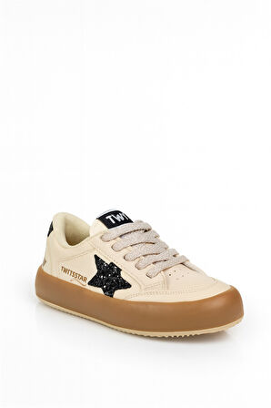 Sstar Beyaz Gümüş Kız Çocuk Cırtlı Bantlı Sneaker Spor Ayakkabı