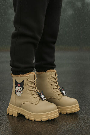 Kız Çocuk Figür Detaylı Fermuarlı Bot 