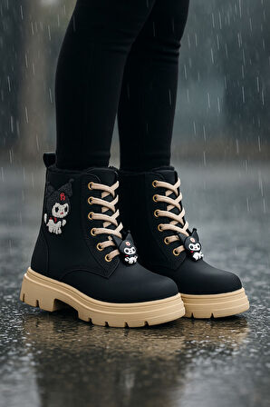 Kız Çocuk Figür Detaylı Fermuarlı Bot 