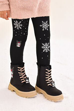 Kız Çocuk Figür Detaylı Fermuarlı Bot 