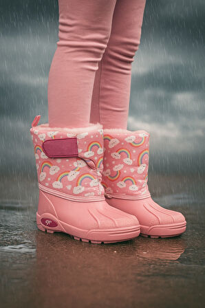 Kışlık Kız Erkek Çocuk Içi Sıcak Astarlı Kar Bot Çizme