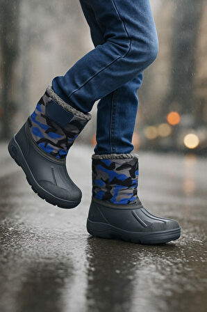 Kışlık Kız Erkek Çocuk Içi Sıcak Astarlı Kar Bot Çizme