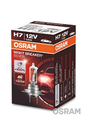 AMPUL 12V H7 55W NIGHT BREAKER SILVER NBS SERİSİ 100 GÜÇLÜ IŞIK İKİLİ AMBALAJ