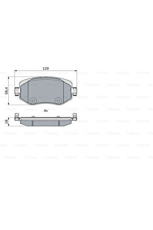 ÖN FREN BALATASI RENAULT MEGANE IV 15 TÜM MOTOR TİPLERİ G:129MM Y:58.4 MM K:18MM