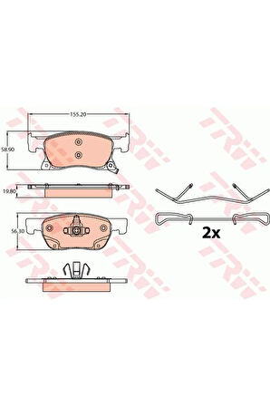 Ön Balata Astra K 15 22 16 Inc 155.2x62.3x19.5