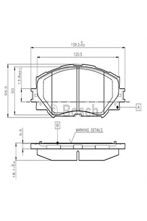 ÖN BALATA COROLLA 1.6 09 1.8 07 -AURIS 1.4 1.6 VTI 07 1.8 VVTI-RAV4 III 06 0986T