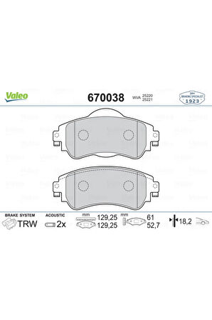 Ön Balata C4 B7 1.4 Vtı 09 C4 1.6 Hdı 11/2009 Ds4 1.6 Hdı 1. 4.2011val-670038 4254.a9