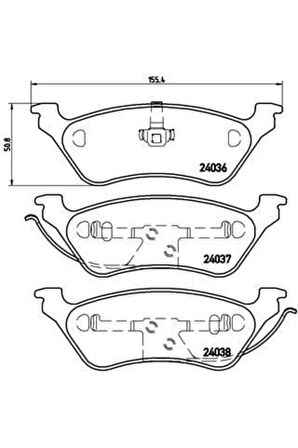 DİSK FREN BALATASI ARKA CHRYSLER USA GRAND VOYAGER 2.4/3.3/2.5D/2.8D 02/00-02/08