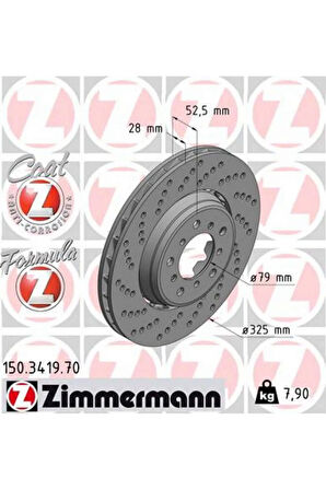 Fren Dıskı Ön Sol Bmw M3 E46 Yüksek Kaplamalı Havalı Delıklı 313105