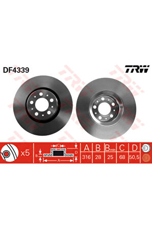 ON FREN DISK AYNA VOLVO S60 I 2.0 T -2.4 00 10 V70 II 2.4 05 08 XC90 I D3 / D5 0