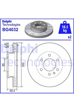 Fren Dıskı On Mercedes Sprınter B906 B907 B910 . Vw Crafter 30-35-50 Delphı Bg4032t A9104210100-2e06