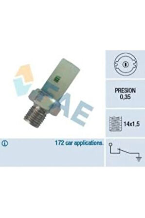 Yağ Müşürü Megane-clıo-kangoo-r19-21-9 Ym S40-v40 0.35 Bar M14x1.5 Fildişi Beyaz