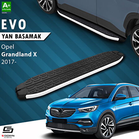 S-Dizayn Opel Grandland X Evo Aluminyum Yan Basamak 183 Cm 2017-2024 A+ Kalite