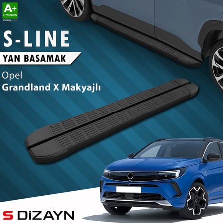 S-Dizayn Opel Grandland X Makyajlı Hybrid S-Line Siyah Yan Basamak 183 Cm 2021-2024 A+ Kalite