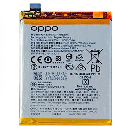 Oppo Reno 3 Orijinal BLP755 (5G) | BLP765(4G)  Batarya Pil