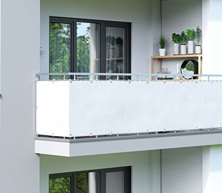 Ceylan Home Balkon Demiri Perdesi Bağcıklı Her Ölçüde Özel Dikim Krem
