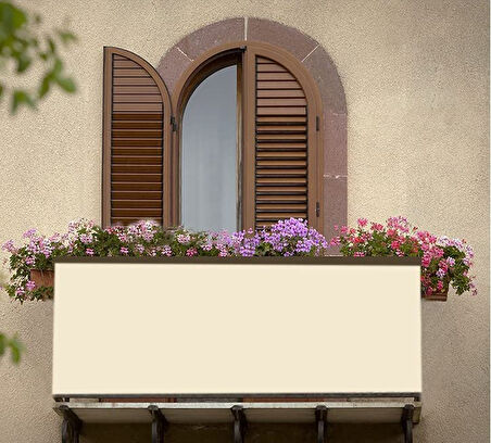 Ceylan Home Balkon Demiri Perdesi Bağcıklı Her Ölçüde Özel Dikim Krem