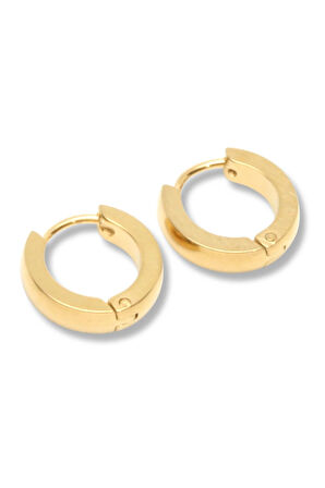 Gold Düz 3 mm Çelik Erkek Küpe