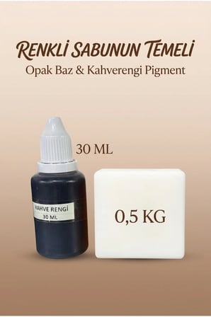 500 gr Opak Sabun Bazı + Kahverengi Sabun Boyası 30 ml Seti – Doğal Görünümlü Sabun Yapımı