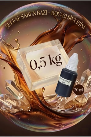 500 gr Opak Sabun Bazı + Kahverengi Sabun Boyası 30 ml Seti – Doğal Görünümlü Sabun Yapımı