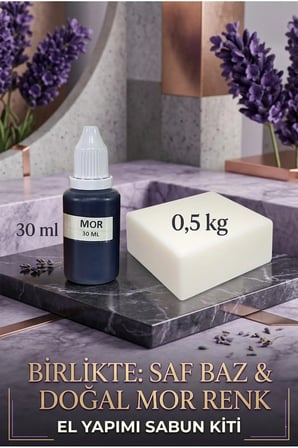 500 gr Opak Sabun Bazı + Mor Sabun Boyası 30 ml Seti – Hobi Sabun Yapım Paketi