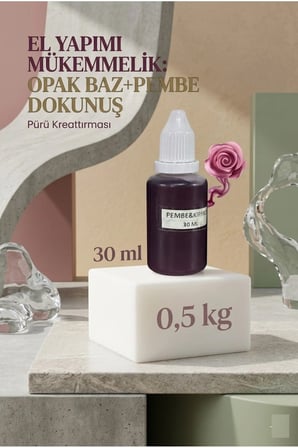 500 gr Opak Sabun Bazı + Pembe Kırmızı Sabun Boyası 30 ml Seti – El Yapımı Sabun Seti