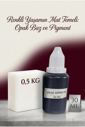 500 gr Opak Sabun Bazı + Vişne Kırmızı Sabun Boyası 30 ml Seti – Profesyonel Sabun Yapım Kiti