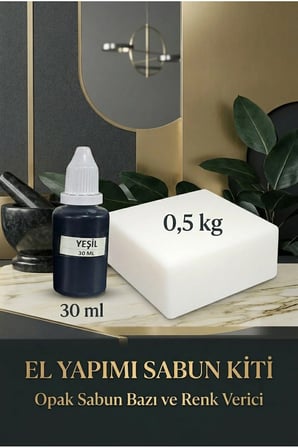 500 gr Opak Sabun Bazı + Yeşil Sabun Boyası 30 ml Seti – DIY Sabun Yapım Seti