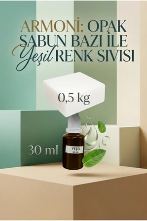 500 gr Opak Sabun Bazı + Yeşil Sabun Boyası 30 ml Seti – DIY Sabun Yapım Seti