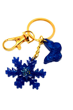 Kar Tanesi Ve Kelebek Mavi Anahtarlık