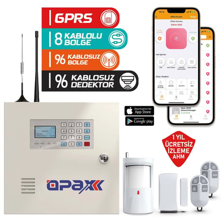 OPAX-2646-4G Kablolu ve Kablosuz GPRS/GSM/4G Alarm Paneli