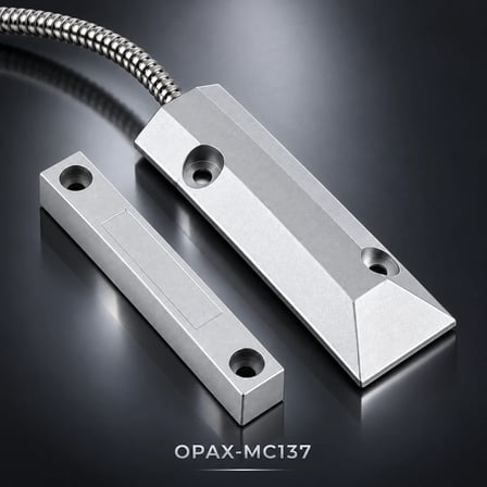 OPAX MC-137 Kablolu Metal Manyetik Kontak | Kepenk, Kapı, Pencere ve Garaj Kapısı Sensörü
