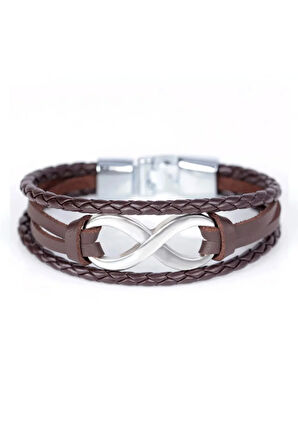 Çelik Kahve Sonsuz Bileklik