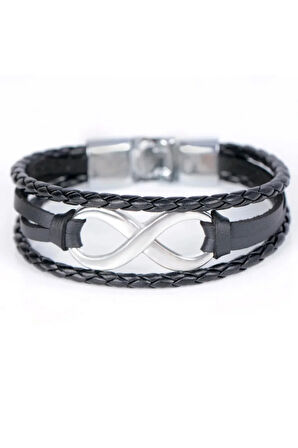 Çelik Siyah Sonsuz Bileklik