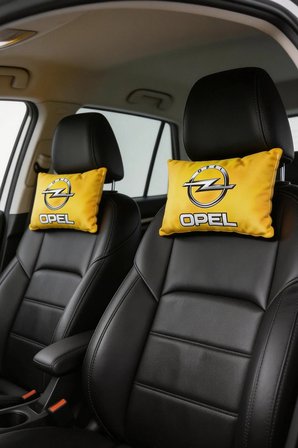 Opel Uyumlu 5’li Nakışlı Oto Halı Paspas Seti + Dijital Baskılı Sarı Boyun Yastık + Oto Ayna Askısı