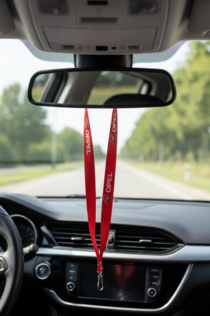 Opel İçin 5 Parça Nakışlı Oto Halı Paspas & Kırmızı 2’li Boyun Yastığı & Ayna Askısı Set