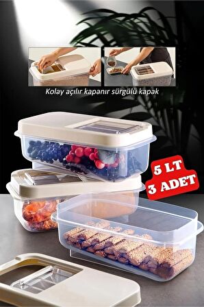 3 Adet Kolay Kayar Kapaklı 5 Lt Multibox Tablet Saklama Kutusu