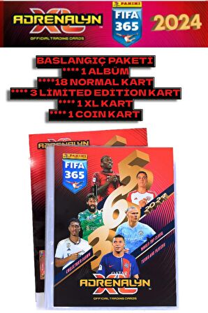 Panini Adrenalyn Fifa 365 - 2024 TCG Mega Başlangıç Paketi Futbolcu Kartları Dergi Albümü