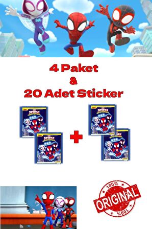 Çıkartma Spidey ve İnanılmaz Arkadaşları - 4 Paket & 20 Adet Sticker