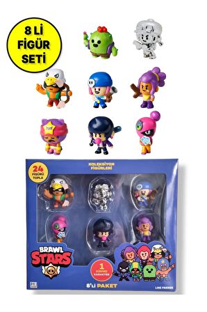 8 li Brawls Star Figür Seti - Model 1 - (Sandy + Spike)